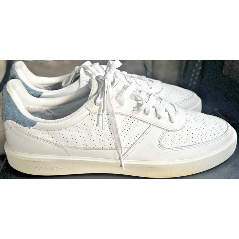 Cole Haan Grand Crosscourt White Perforated Leather Sneakers Men's Size 13M